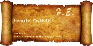 Hanula Enikő névjegykártya